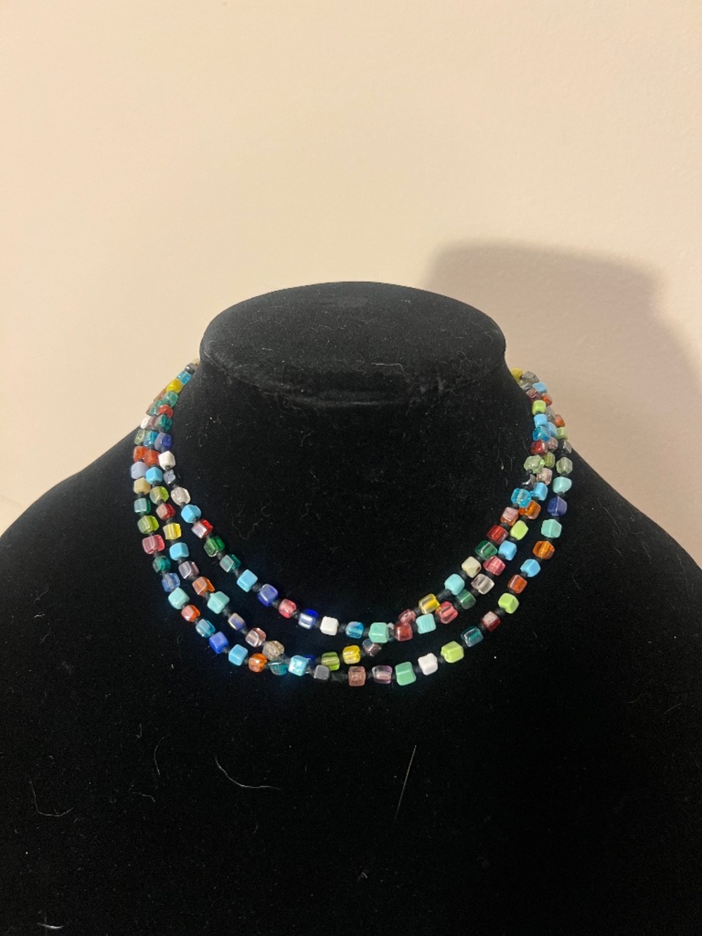 Multi Color 3 Stand Necklace